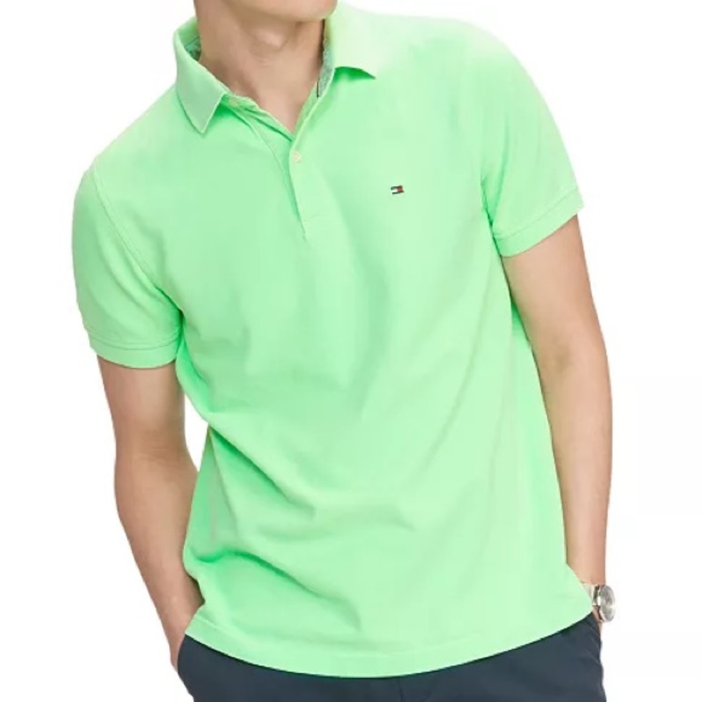 Tommy Hilfiger Neon Green Custom Fit Polo Shirt